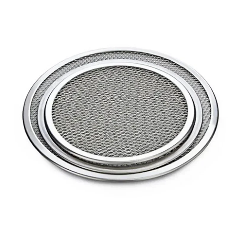 Non Stick Pizza Screen Pan 6-22inch Seamless Aluminum Metal Net Bakeware Kitchen Tools Round Pancake Pizza Pastry Baking Tray