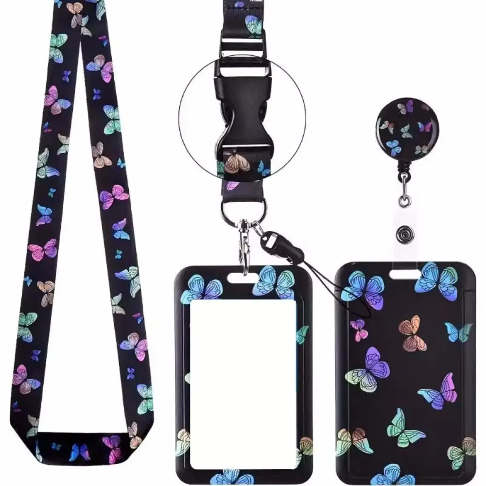 Leopard Print Floral Neck Strap Lanyard
