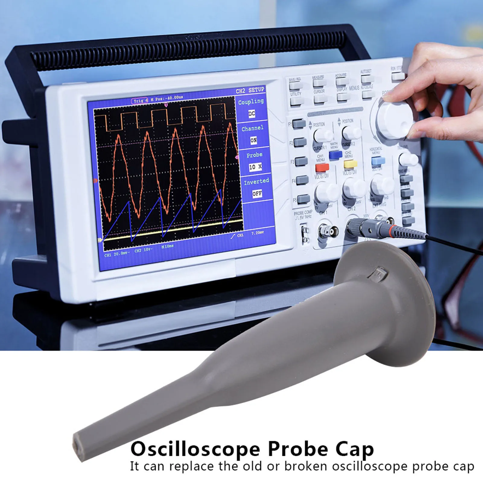 1 Pair Oscilloscope Probe Universal Protective Probe with Hook Gray Oscilloscope Parts