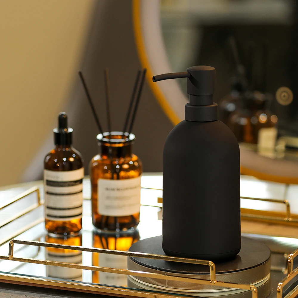 Soap Dispenser Matte Black Hand Soap Dispenser for Bathroom and Kitchen Countertop-Large Capacity 16oz Soap Pump
