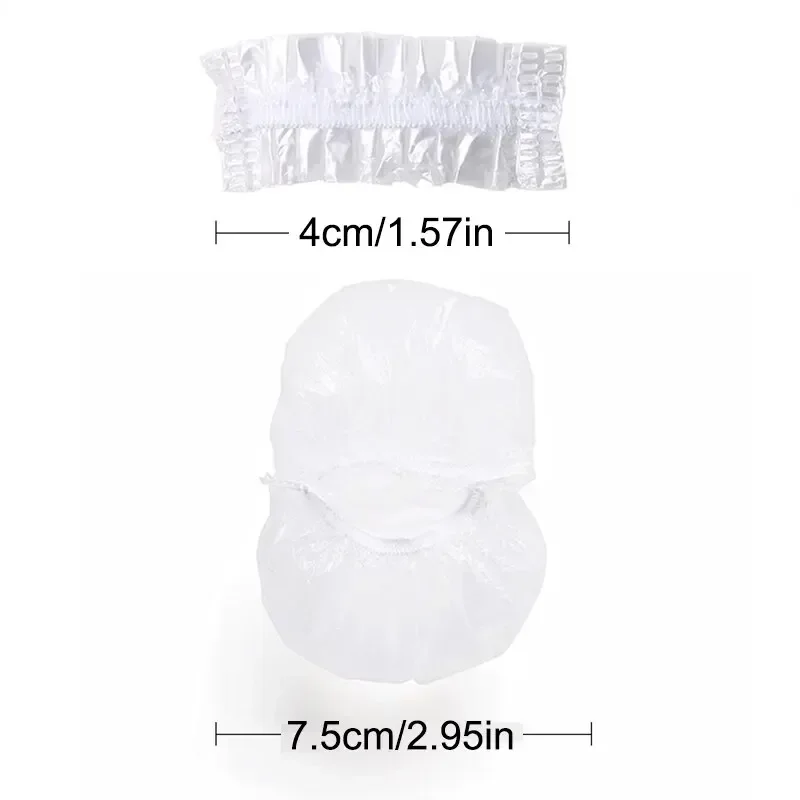 Elastic Earmuffs 100PCS Transparent Disposable Hair Dye Shower Protection Tool Shield Waterproof Earpack Plastic Wrap