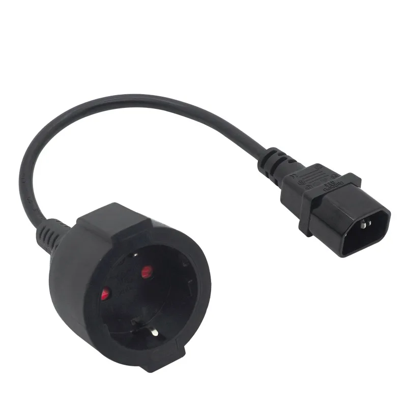 Ups Pdu Cabo de Extensão de Energia Iec 320 C14 Macho para Schuko Europeu Fêmea Adaptador Cabo 30cm60cm