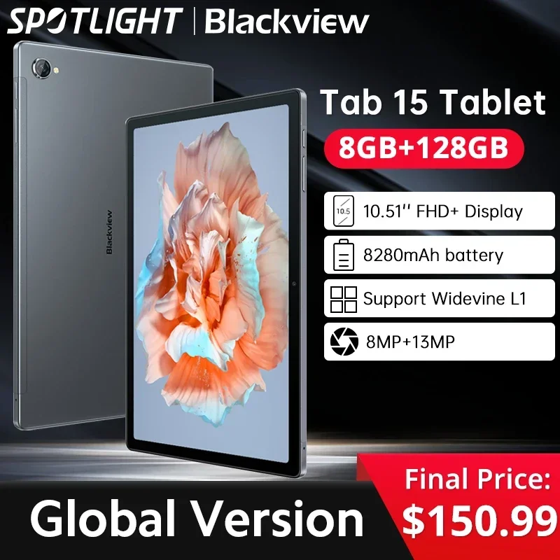 Tablette Tactile - BLACKVIEW Tab 15 10.5 pouces 8 Go + 128 Go