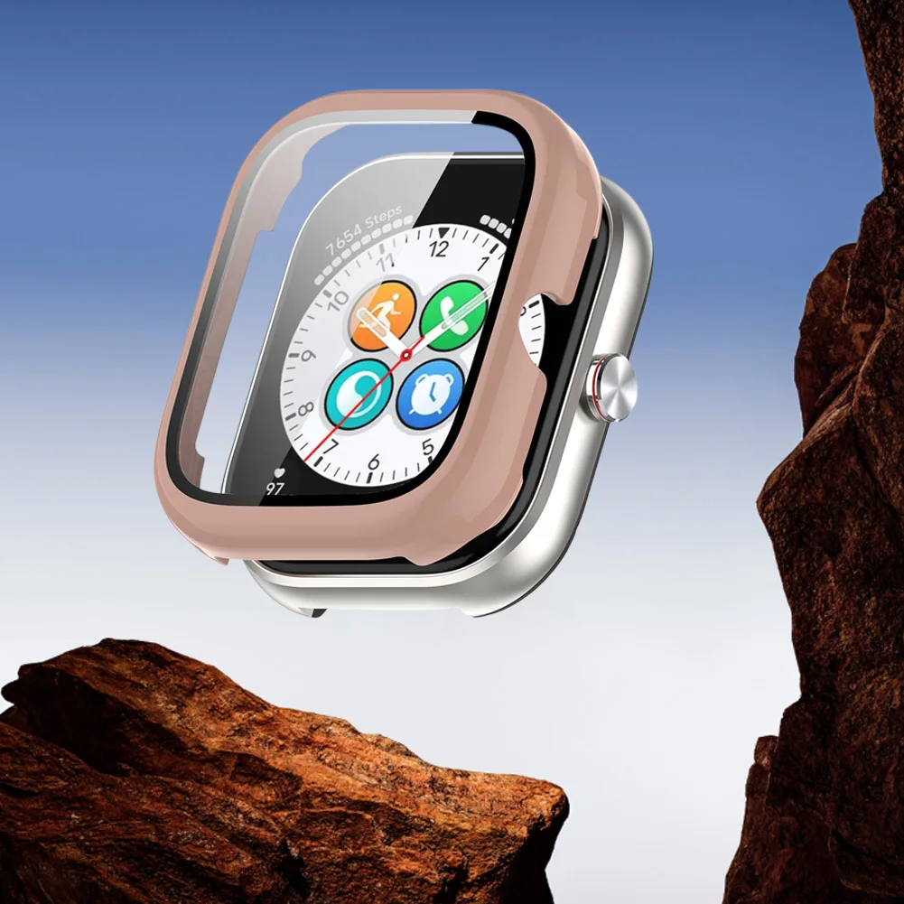 PC Watch Case with Tempered Glass Screen Protector Anti-Fall Watch Screen Protector Dustproof for Honor Choice Haylou Watch