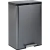 12 Gallon Stainless Steel Touchless Kitchen Trash Can with Lid and Foot Pedal for Bedroom, Bathroom, and More, 1