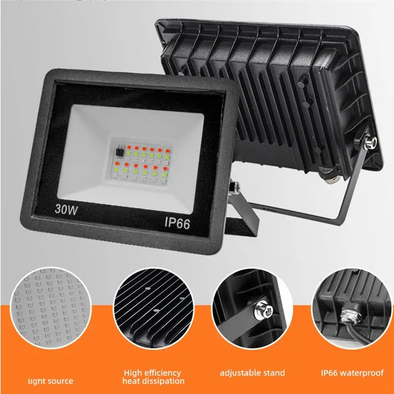 ABFA RGB LED 투광등 AC200-265V IP66 정원, 파티오, 마당용 야외 방수 스포트라이트 조경 조명