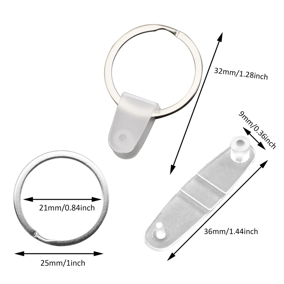 透明なプラスチック製キーホルダー 透明プラ板 知育玩具 キーホルダー プラバン 材料 : ルーペ