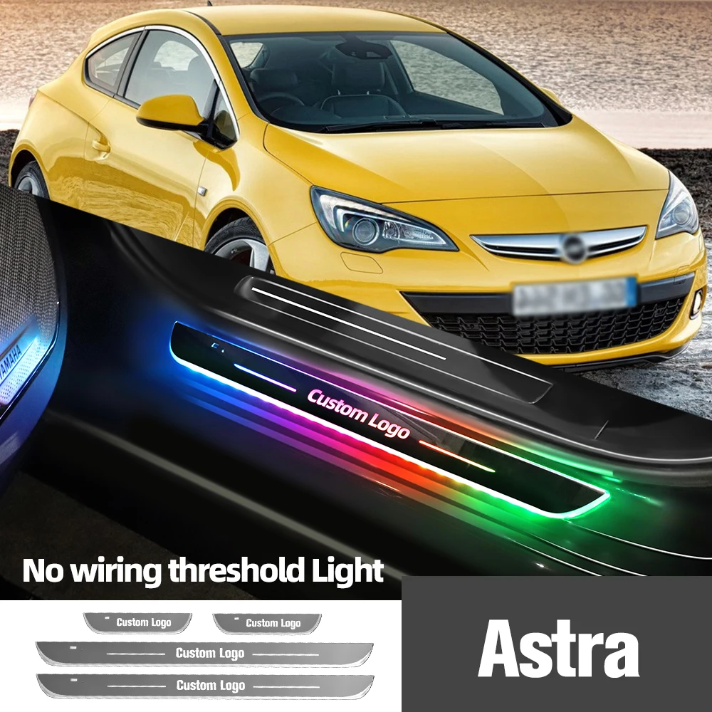 

For Opel Astra G H J K L 1998-2023 2019 2021 Car Door Sill Light Customized Logo LED Welcome Threshold Pedal Lamp Accessories