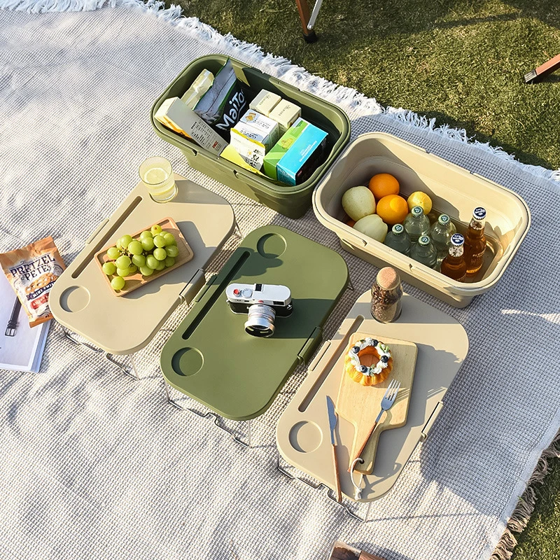 Picnic Basket Large Capacity Then Hand In Hand Basket Outdoor Spring Picnic Net Red Foldable Basket With Lid