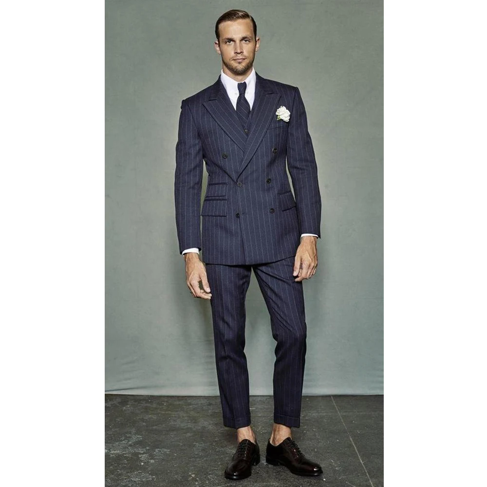 

Men's Striped 2-Piece Slim Fit Tail Suit For Wedding Groomsmen Wedding Clothing Tails Custom Groom Tuxedo Mens Suits Slettensuit