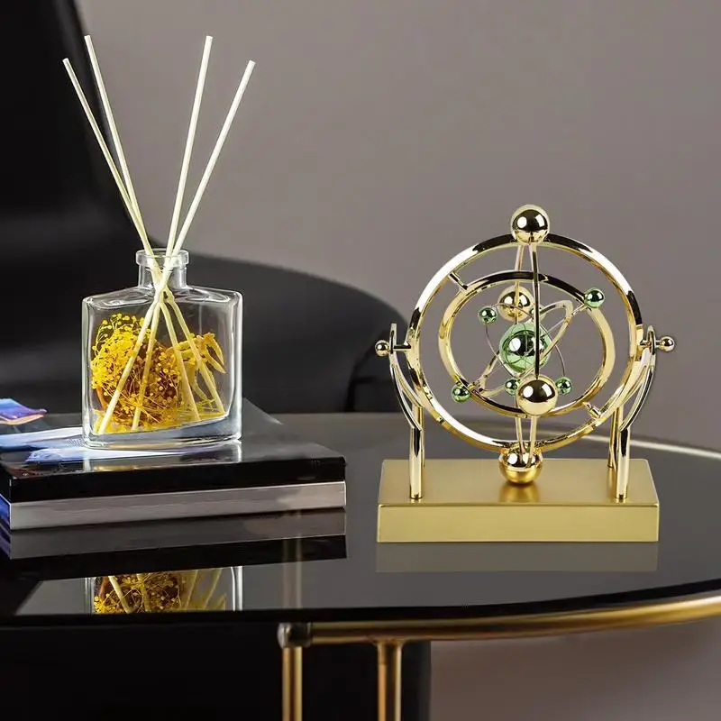 1PC Celestial Orbit Perpetual Motion Pendulum Rotating Wobbler Earth Desktop Model Creative Home Rotary Decoration Desk Gift
