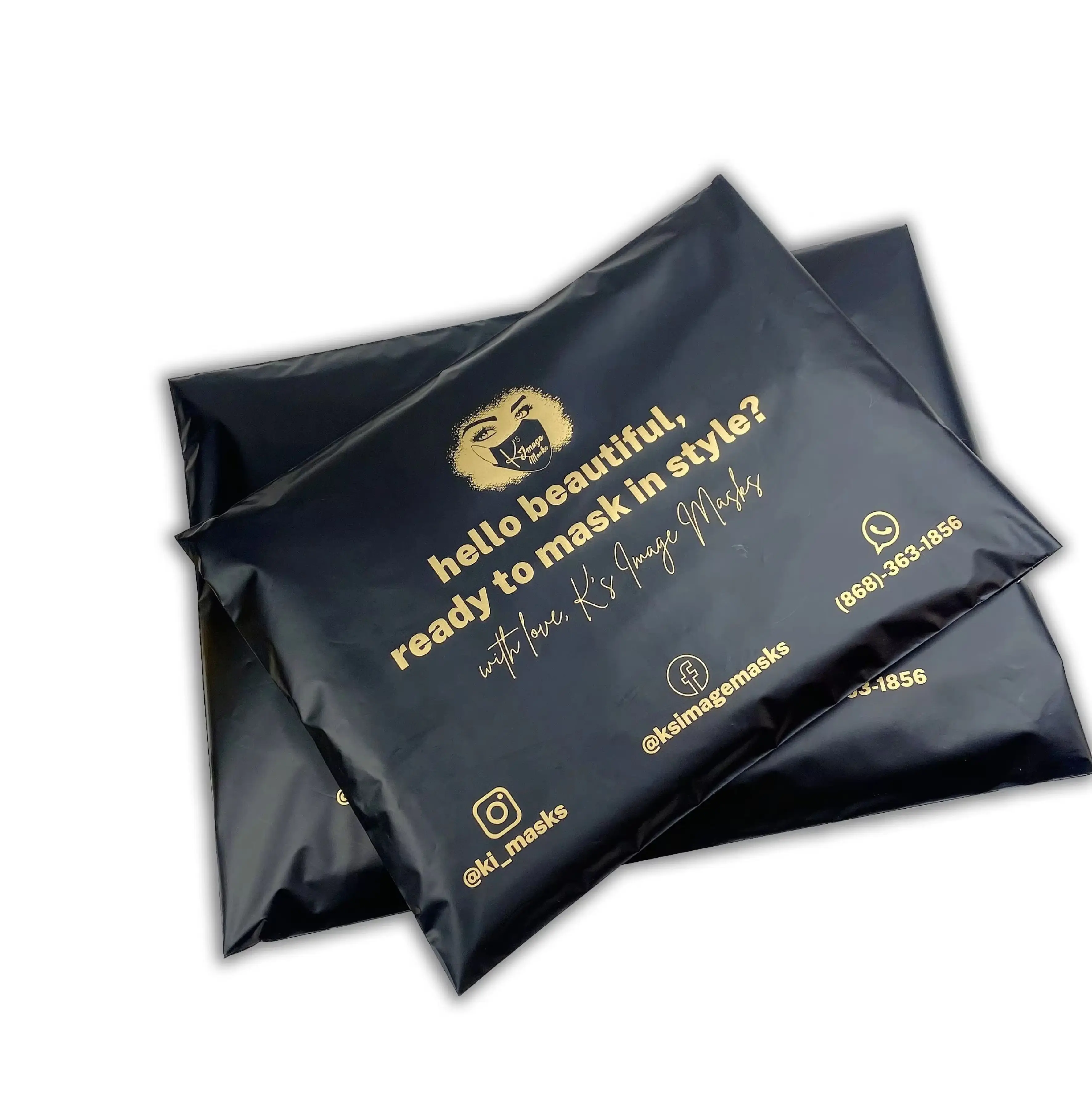 Environmentally friendly custom printing logo, luxurious matte white plastic mailing envelope, polyethylene shipping bag 50pcs 6