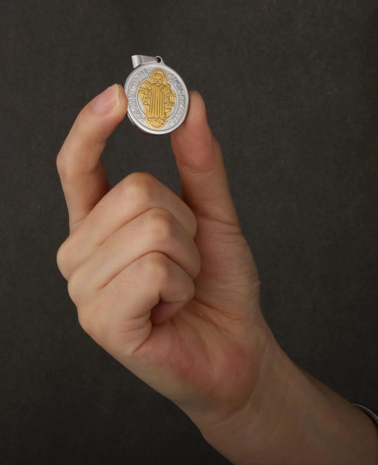 Stainless Steel St. Benedict Medal Pendant