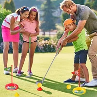 1set children's golf club set outdoor sports toys sports games competitive indoor interactive retractable golf club set toys 4