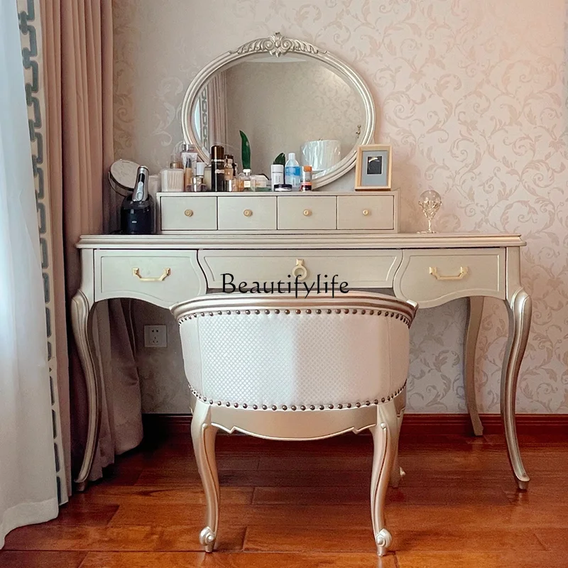American Light Luxury Dressing Table French Princess Bedroom Dressing Table