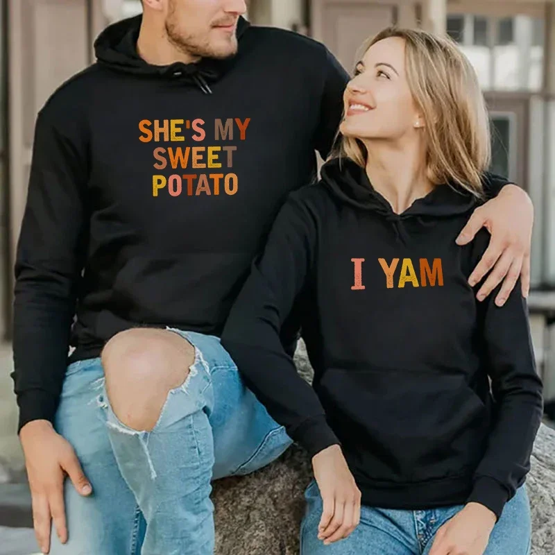 

Couple Matching Hoodie Color Printing SHE’S MY SWEET POTATO I YAM Women Men Long Sleeve Sweatshirt Season Harajuku Fashion Tops