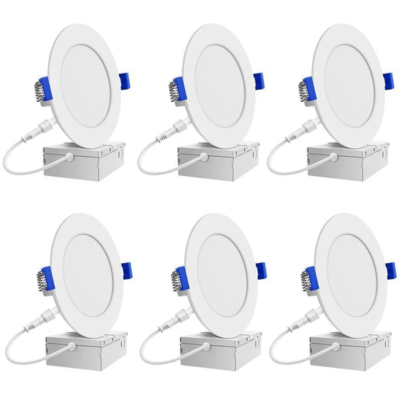 초박형 LED 매입형 천장 조명, 정션 박스 포함, 조도 조절 다운라이트, 12W..
