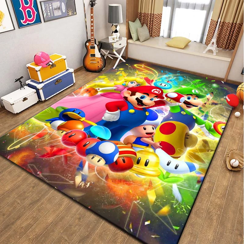 3D Cartoon Super Mario Bros Game HD Rug Area Carpet Living Room Kids Bedroom Sofa Kitchen Decorate Child Non-slip Floor Mats kids carpet floor mat non slip carpet decorative carpet