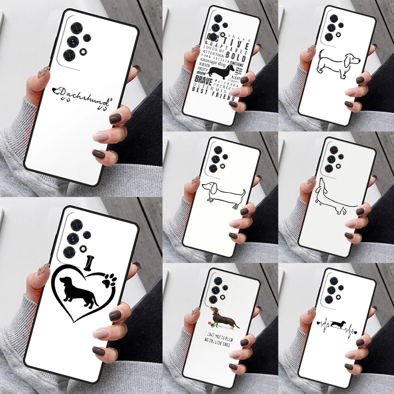 Custodie Per Cellulari Dachshund Salsiccia Art Funda Per Samsung Galaxy A13 A53 A73 A12 A22 A32 A52 A51 A71 A80 A91 Coque