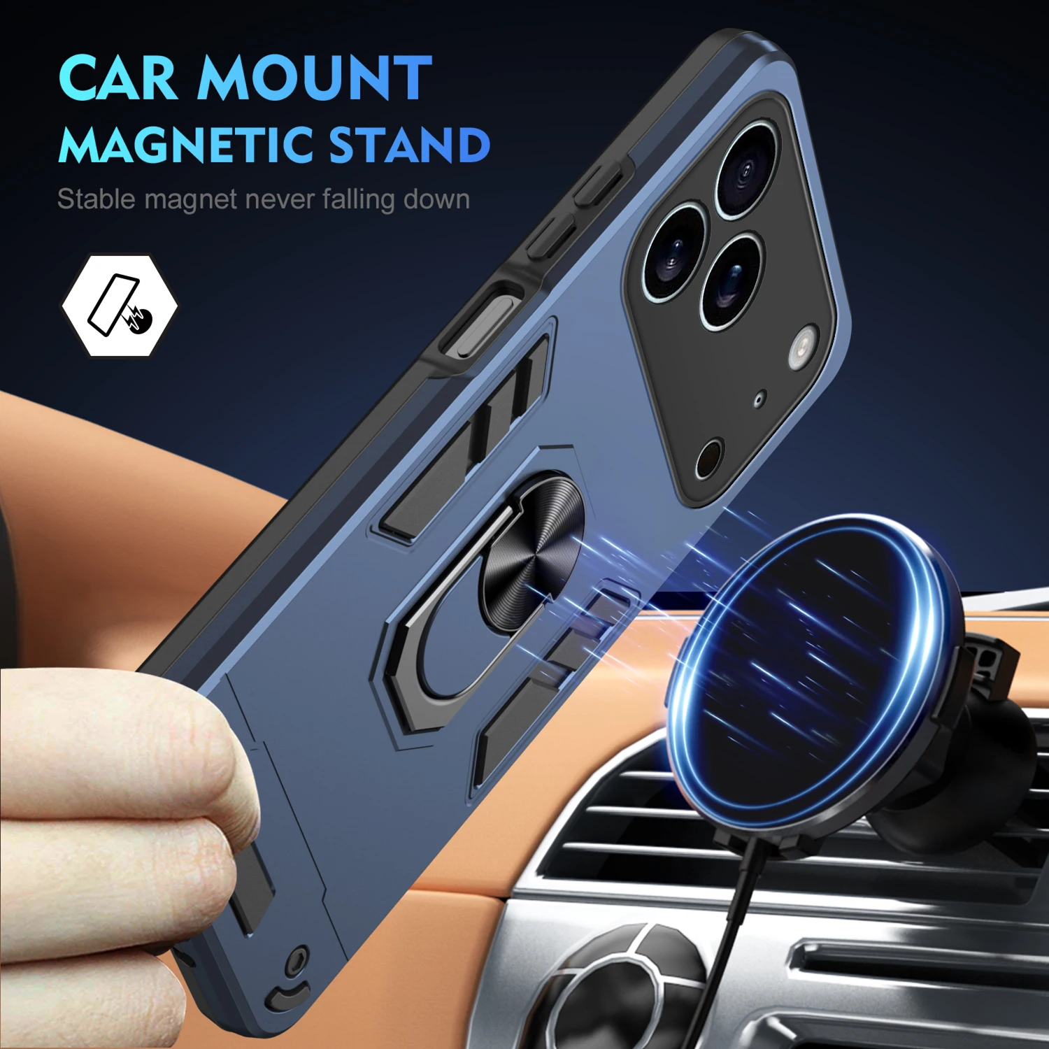 Ultimate Shockproof Protective Phone Case with Ring Stand Holder