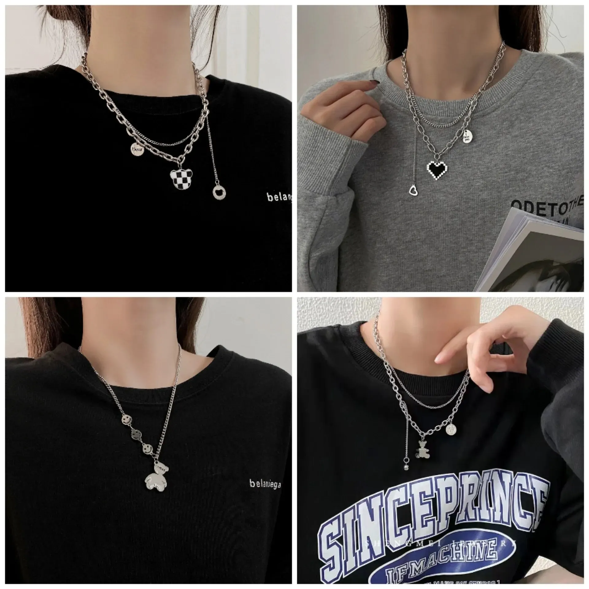 Crushed Long Sleeve 'Metal' Crew Neck with Rhinestones