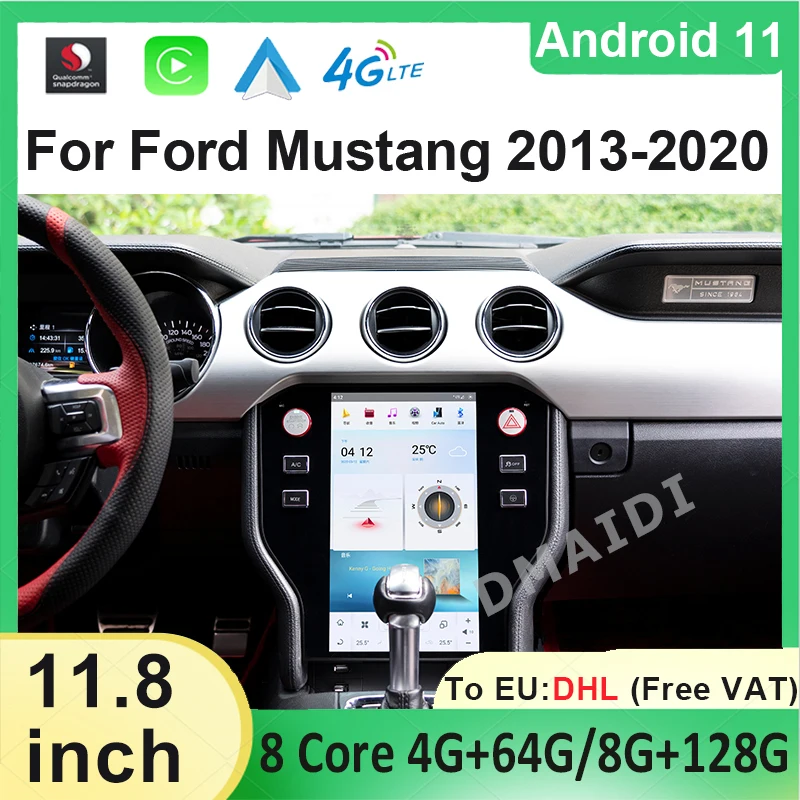 

Tesla Car Radio 11.8" Qualcomm Android 11 For Ford Mustang 2013-2020 GPS Navigation Multimedia Stereo Video Player DSP Head Unit