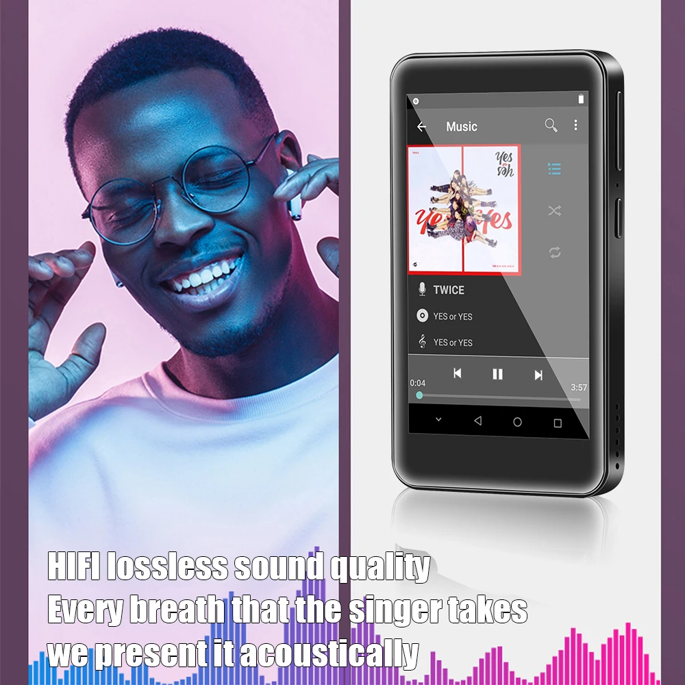 New 3.6" WiFi MP3 Player Bluetooth5.0 MP4 Player Android 8.1 with Spotify Pandora Android Streaming Music HiFi Sound