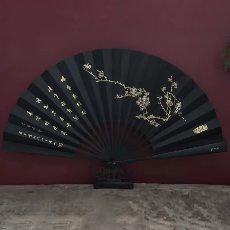 

Daily Folding Fan Men's Chinese Silk Bamboo Fan Summer Hanfu Gift Craft Decorative Fan Home Decoration Travel Manual Hand Fan