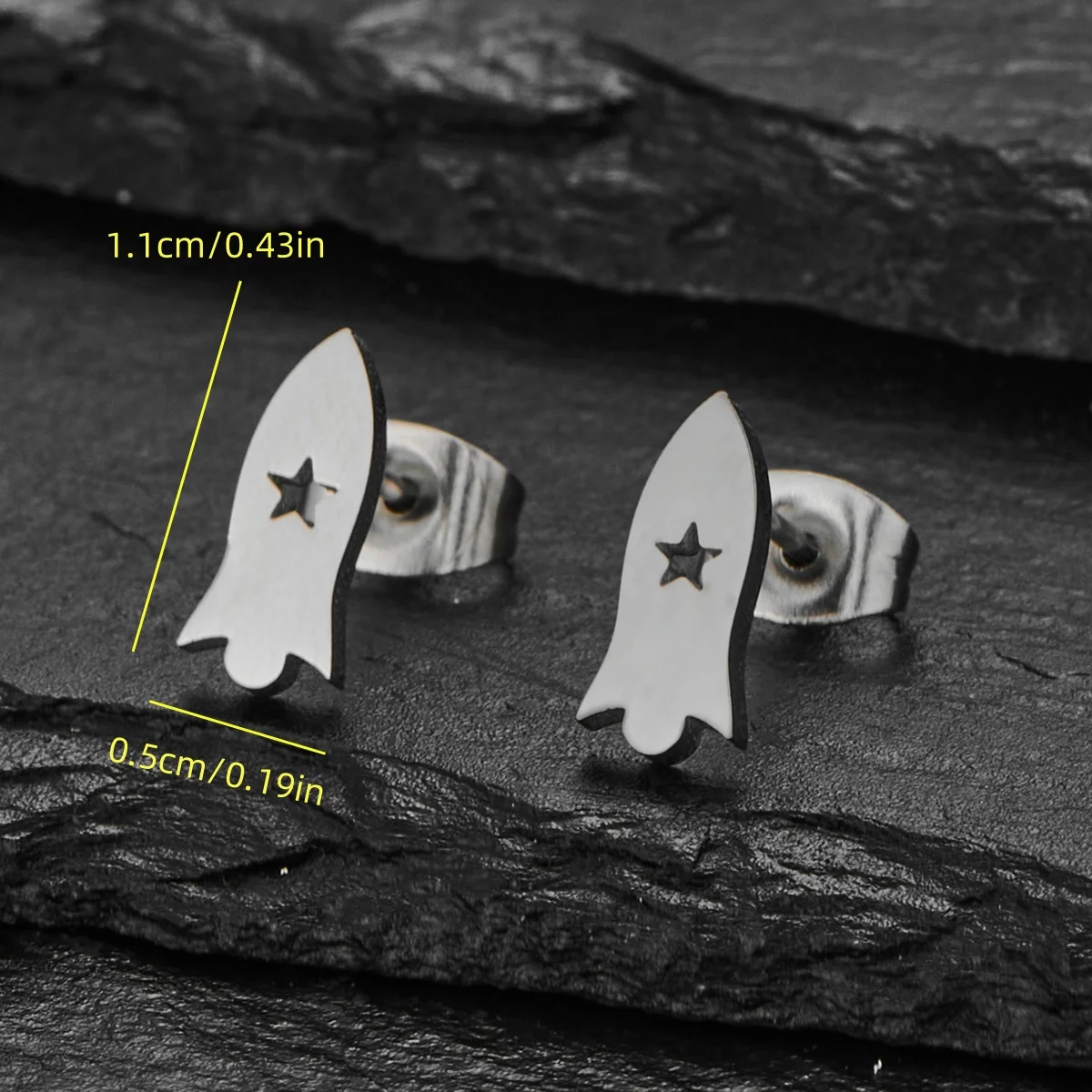 Mehrere geometrische Mini-Ohrstecker, goldener Edelstahl, Darts, Herz, Schlüssel, Katzenohrringe, Modeschmuck, Damen, minimalistisches Ohrring – Detail 8