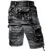Gray Camo Cargo Shorts Men Cotton Mens Short Pants Comfortable Bermuda Masculina Relaxed Fit Multi-Pocket Pantalon Corto Hombre 2