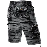 Gray Camo Cargo Shorts Men Cotton Mens Short Pants Comfortable Bermuda Masculina Relaxed Fit Multi-Pocket Pantalon Corto Hombre 2