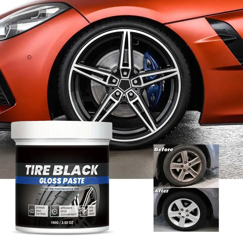 Car tire wax tire polishing paste Tire Cleaner And Shine 100g Shine Mild Tire Protectant Cream Effective Rust Remove Maintenance Supplies For Trunk Vehicle
