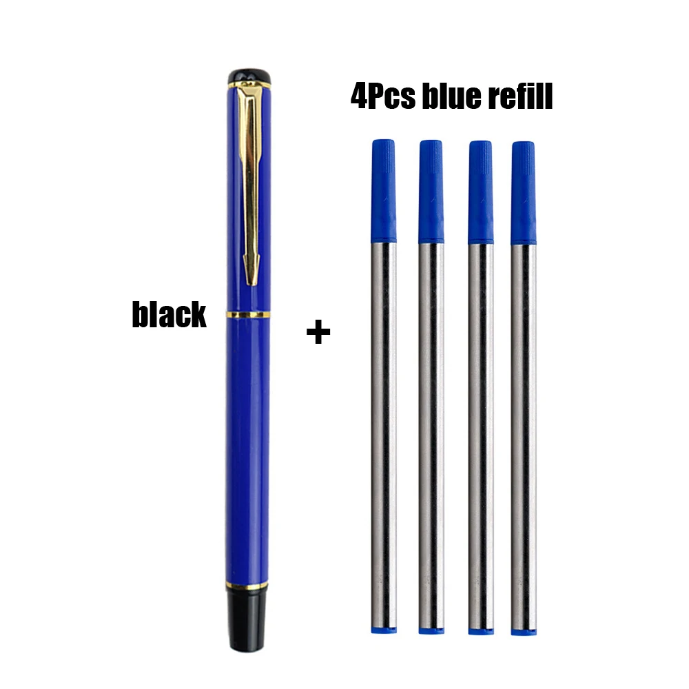 2+4Pcs/Set Office A Pen Metal Ballpoint Pen With Refill Gift Stationery