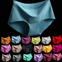 Bragas de seda de hielo para mujer, ropa interior fresca y refrescante sin costuras, triángulo de yardas grandes, lencería Sexy, estilo de verano