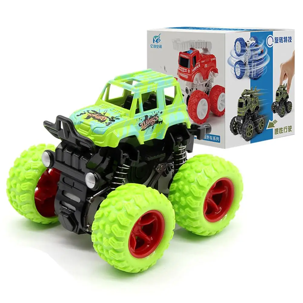 360° Rotating Stunt Off-road Cars 4 Wheel Inertia Drive Crash Shock Resistant Toy Cars For 3-6 Years Old Boys Girls