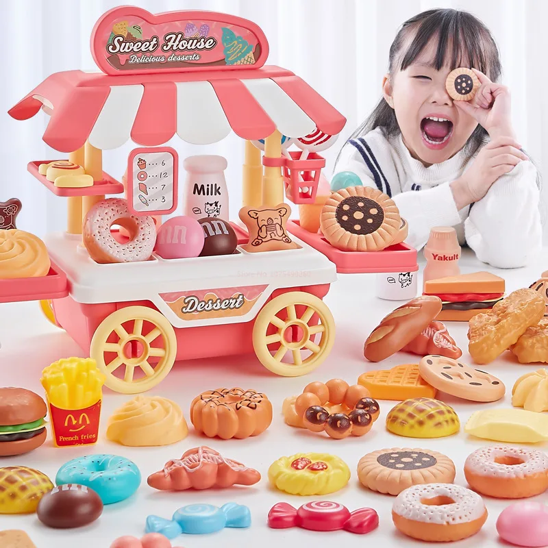 

Children simulate night market stall every toy girl dessert ice cream truck simulation barbecue burger food truck gifts