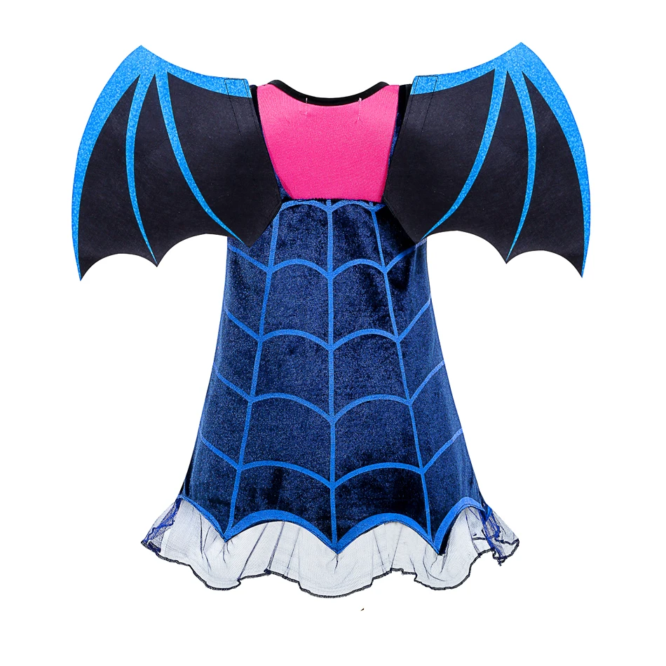 Mädchen Junior TV-Serien-Heldin Vampir-inspiriertes Kleid mit Flügeln Kleines Vampir-Kinderkostüm Fledermaus-Design Halloween-Bekleidung – Detail 4