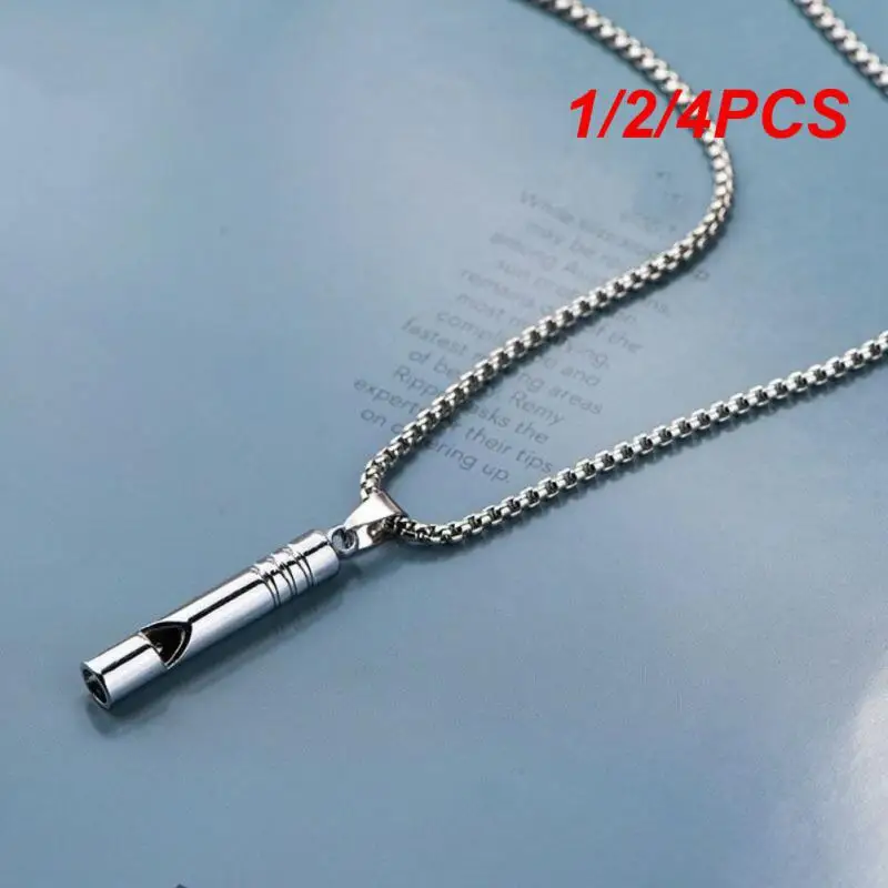 124PCSWhistleNecklacePendantEmergencySurvivalWhistleOutdoor