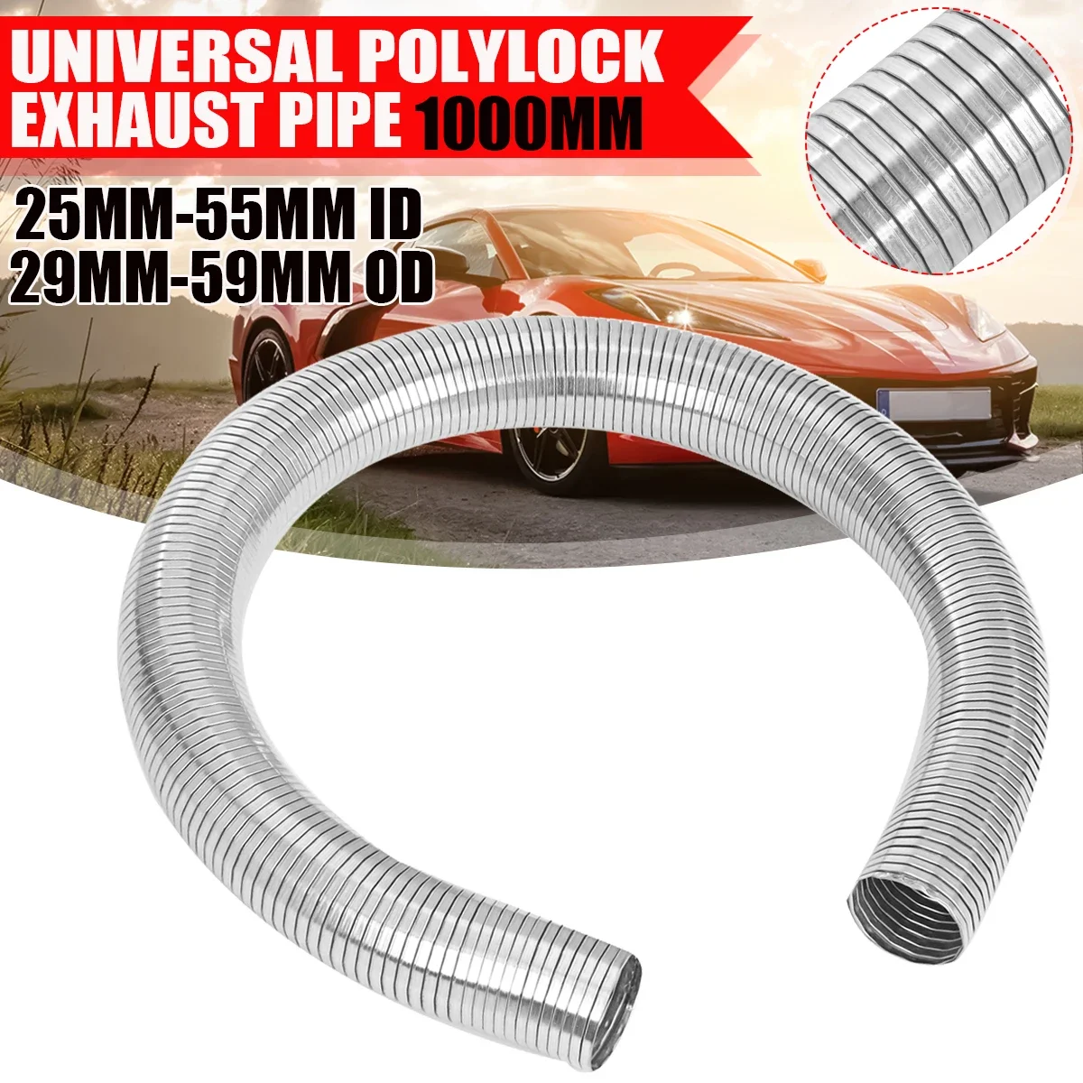 55x1000mm Universal Reparaturrohr Rohr Mit Aufweitung Auspuff Schelle 2801015