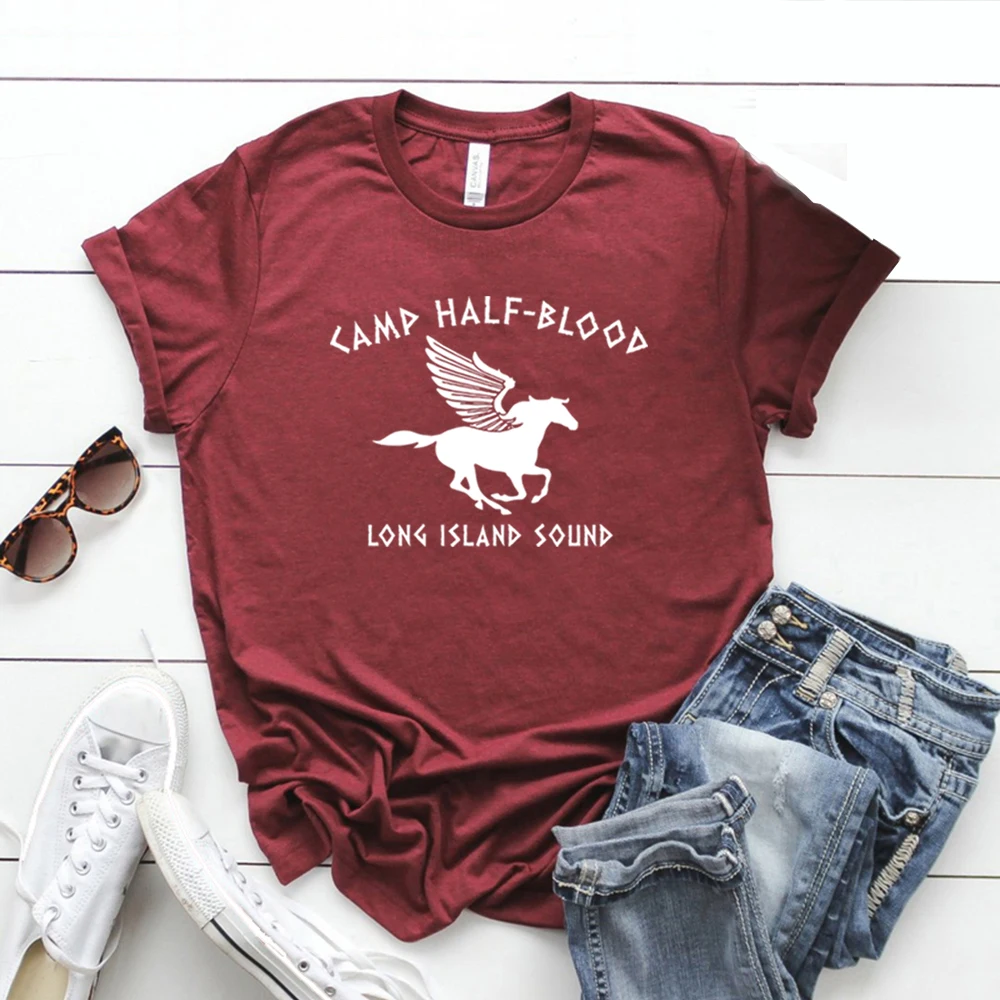 Camp Half Blood Women T Shirts Vintage Clothes Y2k Top Halloween