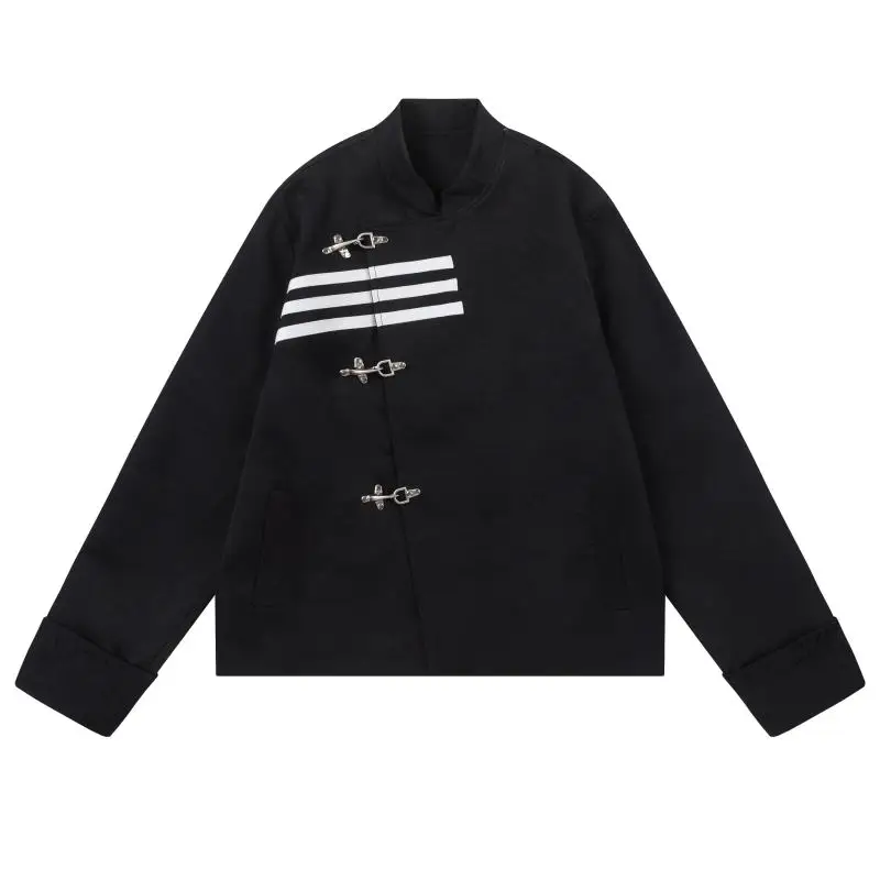 Description Picture 2 of item2024 Autumn New Blazer Men Women Stand Collar Metal Buckle Loose Casual Streetwear Fashion Suit Jacket Blazers Cityboy Clothing