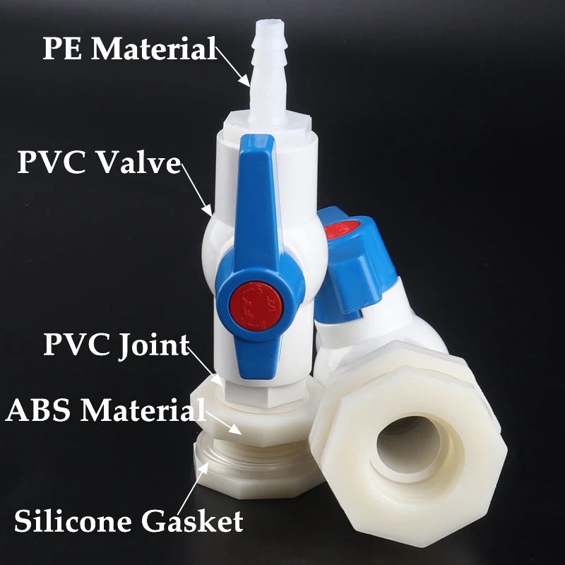 Hose Connector 1Set 1/2" 3/4 to 4-25mm Aquarium Pagoda Connector Combination Valve Fish Tank Drain Joint Aquarium Hose Drainage Accessories