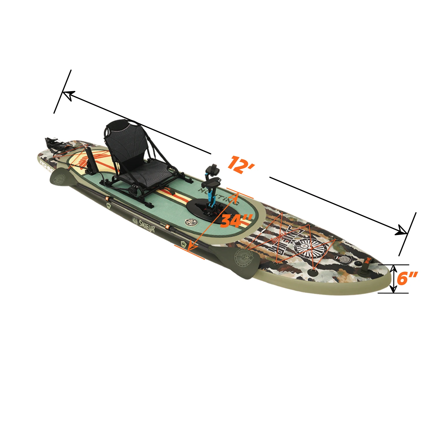 Nawakar Inflatable Paddle Board Kayak Portable Paddling Board with Padded Seat Inflatable Adventure Boat for Fishing,Thrilling