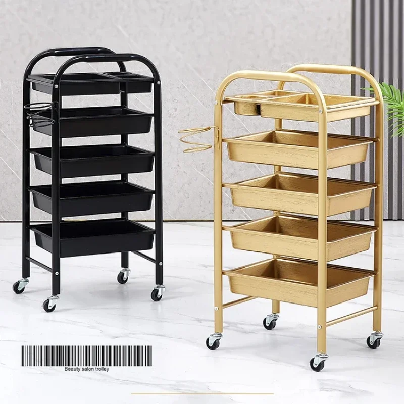 Aesthetics Trolley Cart Salon and Barber Shop Organizer Elegant Hairdresser and Spa Storage Cart Beauty Supply Organizer