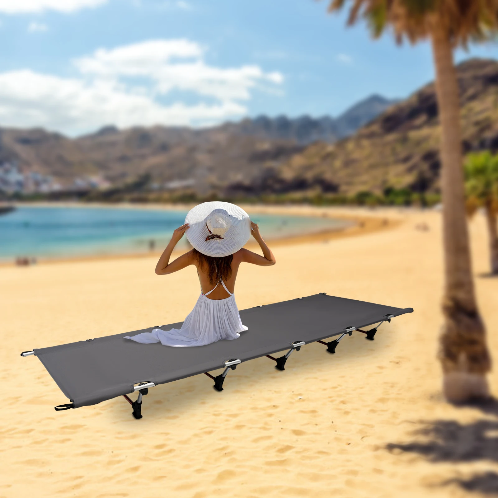 Tragbare, faltbare Campingliege, leicht und robust, mit einer Tragfähigkeit von 331 Pfund, einfach zu transportieren und zu reinigen, ideal für Outdoor-Abenteuer. – Detail 7