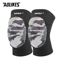 AOLIKES Premium Cushioned Anti-Slip Knee Pads (Gray camo)