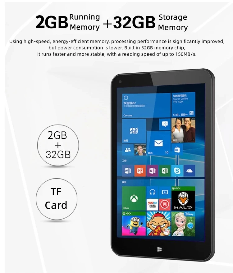 Hot Wholesales 8 INCH AR1 Windows 10 Tablet 2GB RAM 32GB ROM Intel Z3735F Quad Core Dual Cameras 1280 x 800 IPS WIFI 2