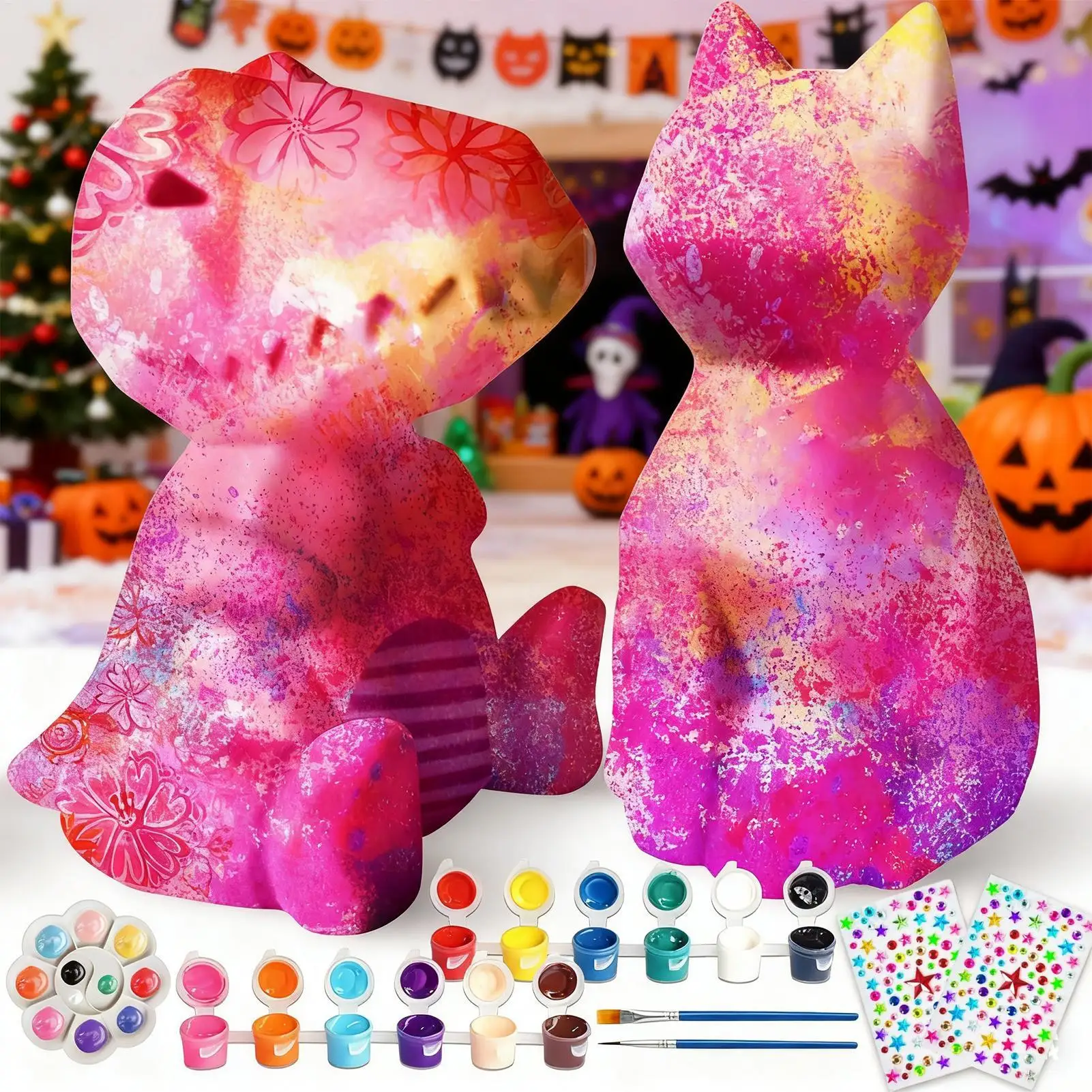 야간 조명 공예 키트 안전하고 재미있는 램프 드로잉 세트 교육용 예술 장난감 어린이 남아 여아 가정 실내 생일 교실 학교용