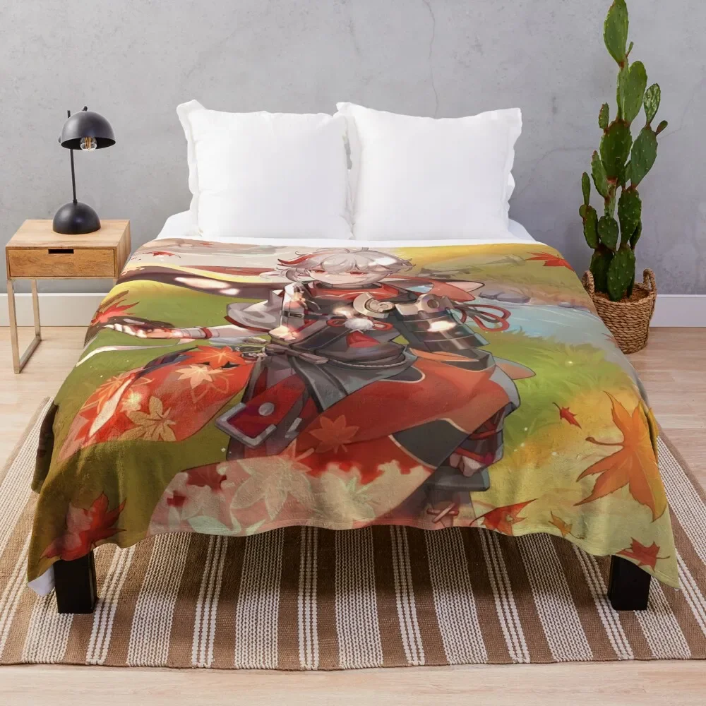 

Ударопрочное одеяло kaedeхара Kazuha Genshin, пушистый спальный мешок для диванов, одеяла