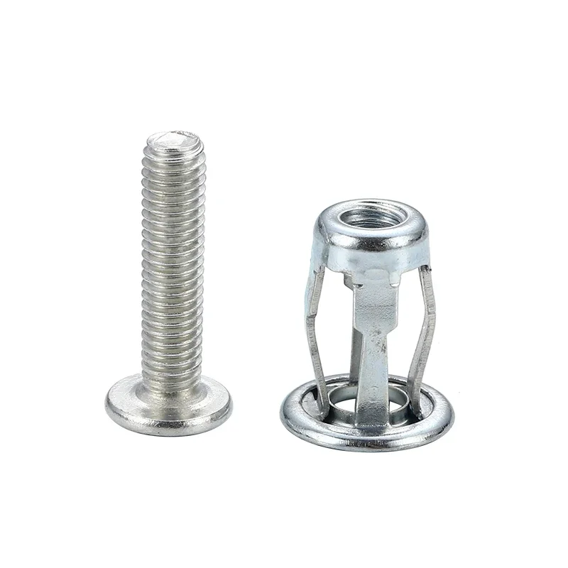 Petal Rivet Lock Nuts with Screw Fixed License Plate for Car Screw Iron Skin Car Metal Jack Nuts Hollow Wall 1/5/10pcs rivet lock nuts